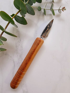 Hand Turned Camphor Laurel Handle Cheese Knife