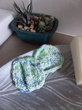 Load image into Gallery viewer, Hand knitted cotton face scrubbie