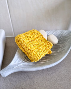 Hand knitted cotton scrubbie