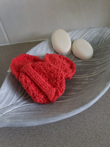 Hand knitted cotton face scrubbie