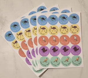 Aussie Animals Teacher Merit Stickers - 100 stickers
