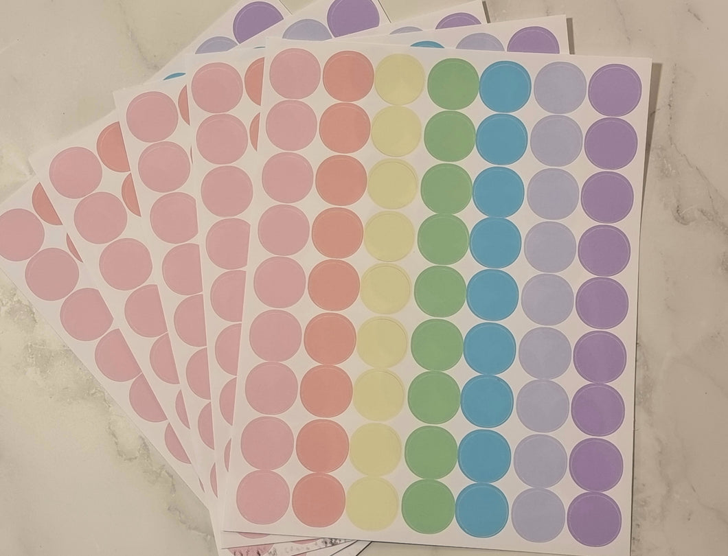 2cm rainbow dots block colour- 5 sheets