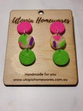 Load image into Gallery viewer, Triple Drop - Polymer Clay earrings