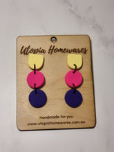 Load image into Gallery viewer, Triple Drop - Polymer Clay earrings