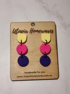 Triple Drop - Polymer Clay earrings