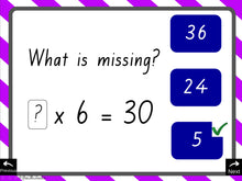 Load image into Gallery viewer, Multiplication X5 fact practice times tables slideshow quiz Queensland Print Font