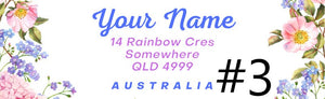Custom Floral Address label stickers | 67mm x 20mm | 21 sticker sheet | Address Stickers | Return Address Labels |