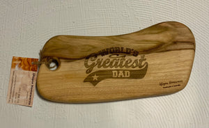 #B6 World's Greatest Dad Engraved Camphor Laurel Chopping Board
